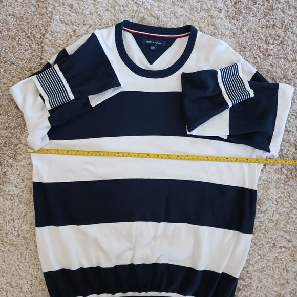 Tommy Hilfiger Men's Knit Crew-Neck Pullover Sweater Blue White Size X Large - Picture 6 of 7